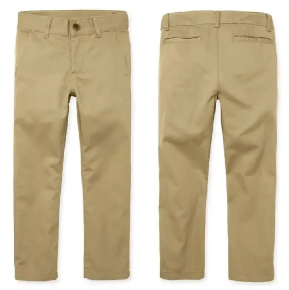 Children's Place Boys Khaki Chino Pants Flat Front School Uniform 12